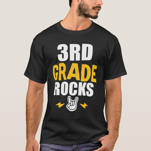 3rd Grade Rocks Back To School Third Grade Teacher T-Shirt (Front)