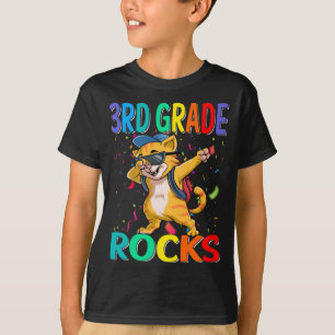 3rd Grade Rocks Cat Back To School T-Shirt