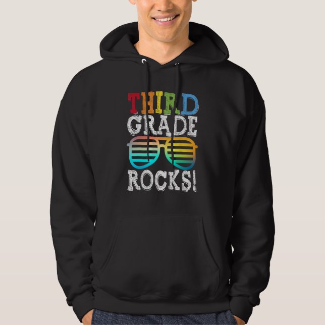 3rd Grade Rocks Third Grade Squad Back To School T Hoodie (Front)