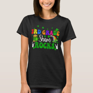 3rd Grade Shamrocks Funny Rock Hands Shamrocks Pat T-Shirt
