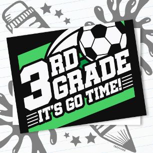3rd Grade Soccer Football First Day Back To School Postcard