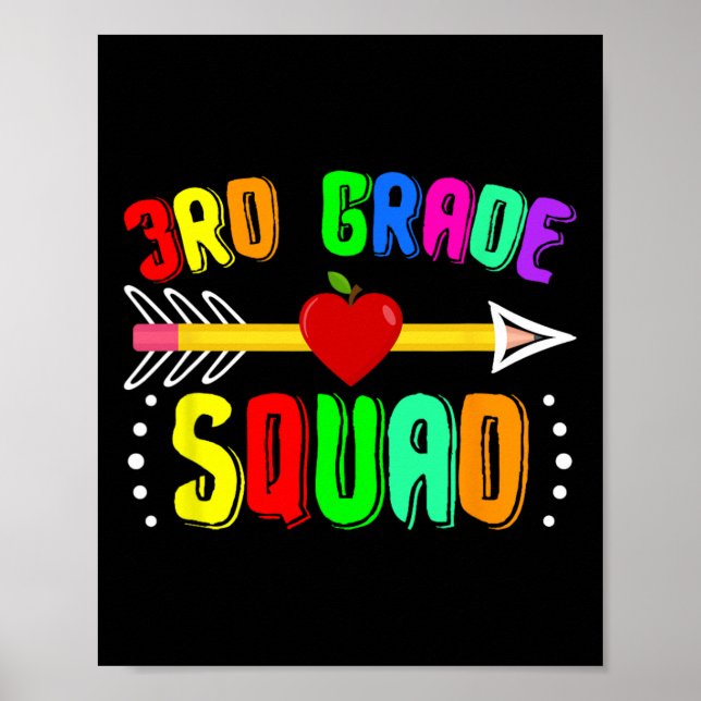 3rd Grade Squad Back To School Third Grade Teacher Poster (Front)