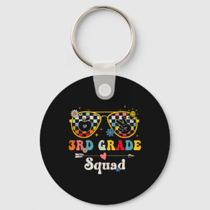 3rd Grade Squad Cute Groovy Teacher Student Ck To  Keychain