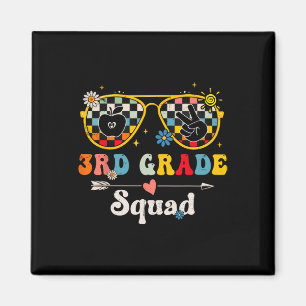 3rd Grade Squad Cute Groovy Teacher Student Ck To  Magnet