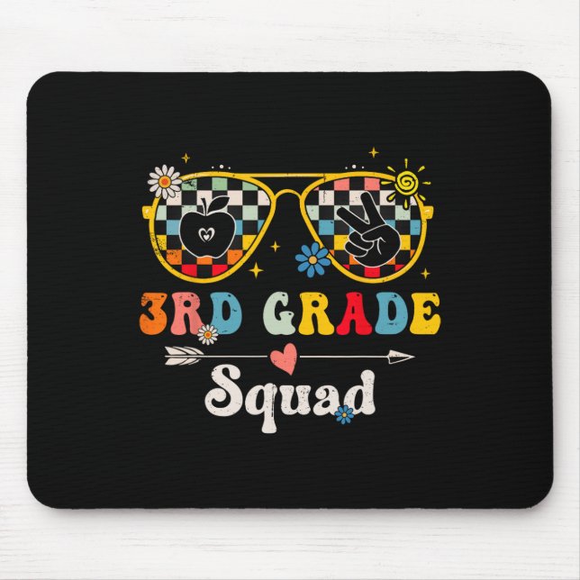 3rd Grade Squad Cute Groovy Teacher Student Ck To  Mouse Pad (Front)