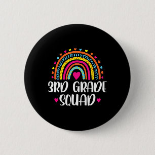3rd Grade Squad Rainbow Back To School Teacher Kid 2 Inch Round Button