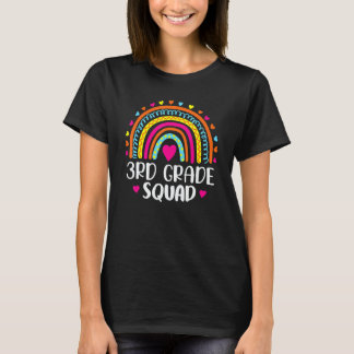 3rd Grade Squad Teacher Student Rainbow 100th Day T-Shirt