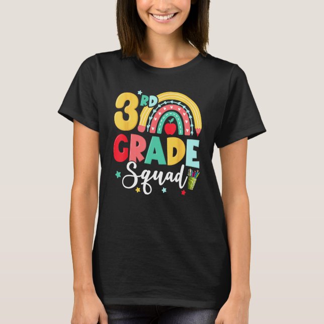 3rd Grade Squad Team  Back To School Girls Boys Te T-Shirt (Front)