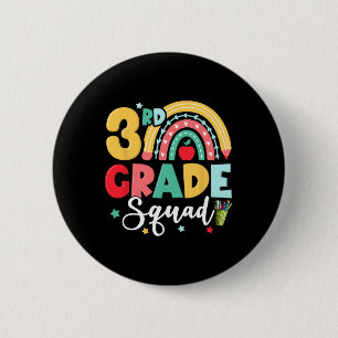 3rd Grade Squad Team Fun Back To School Girls Boys 2 Inch Round Button