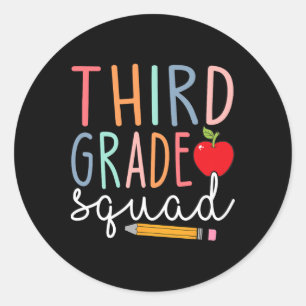 3rd Grade Squad Third Grade Ck To School Classic Round Sticker