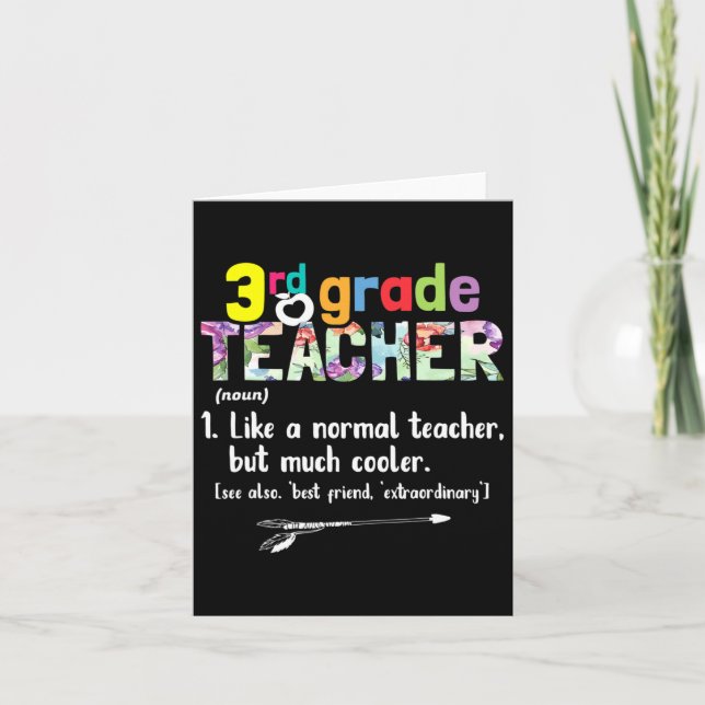 3rd Grade Teacher Back To School Gift 3rd Grade Te Card (Front)