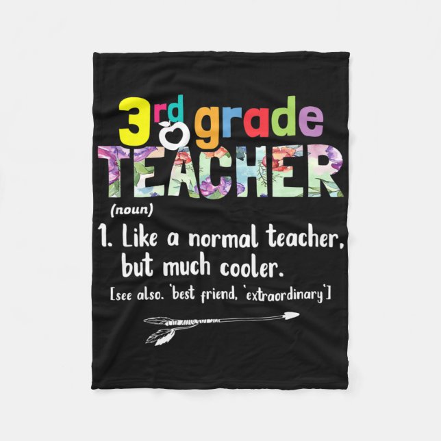 3rd Grade Teacher Back To School Gift 3rd Grade Te Fleece Blanket (Front)