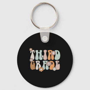 3rd Grade Teacher Boho Flower Back To School  Keychain
