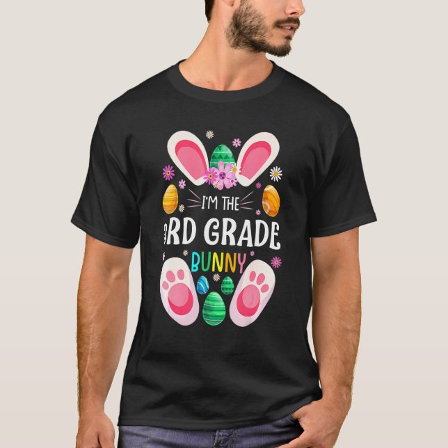3rd Grade Teacher Bunny Easter Day Rabbit Family M T-Shirt (Front)