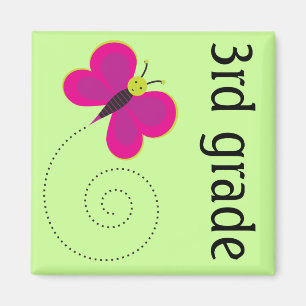 3rd Grade Teacher Butterfly Magnet Keepsake