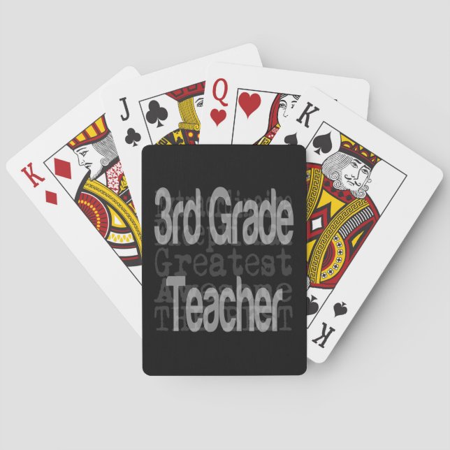 3rd Grade Teacher Extraordinaire Playing Cards (Back)