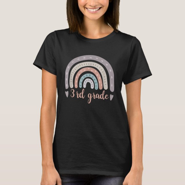 3rd Grade Teacher Funny Rainbow Lover Back To T-Shirt (Front)