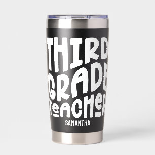 3rd Grade Teacher   Minimalist Text Design Insulated Tumbler