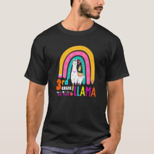 3rd Grade Teacher Rainbow No Prob Llama 100th Day  T-Shirt