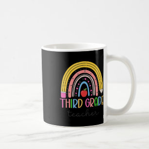 3rd Grade Teacher Teach Love Inspire Rainbow Back Coffee Mug