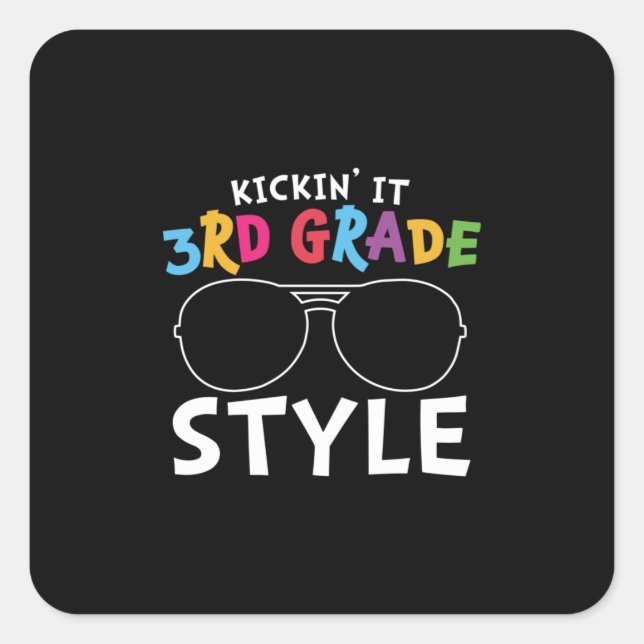 3rd Grade Teacher Third Grade Style Square Sticker (Front)