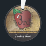 3rd Grade Teacher's Vintage Style Ornament<br><div class="desc">3rd Grade Teacher's Vintage Style Ornament with diy text. 100% Customizable. Ready to Fill in the box(es) or Click on the CUSTOMIZE button to add, move, delete, resize or change any of the font or graphics. Made with high resolution vector and/or digital graphics for a professional print. NOTE: (THIS IS...</div>