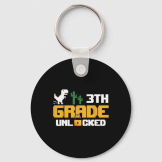 3rd Grade Unlocked Dinosaur Funny Video Game Ck To Keychain
