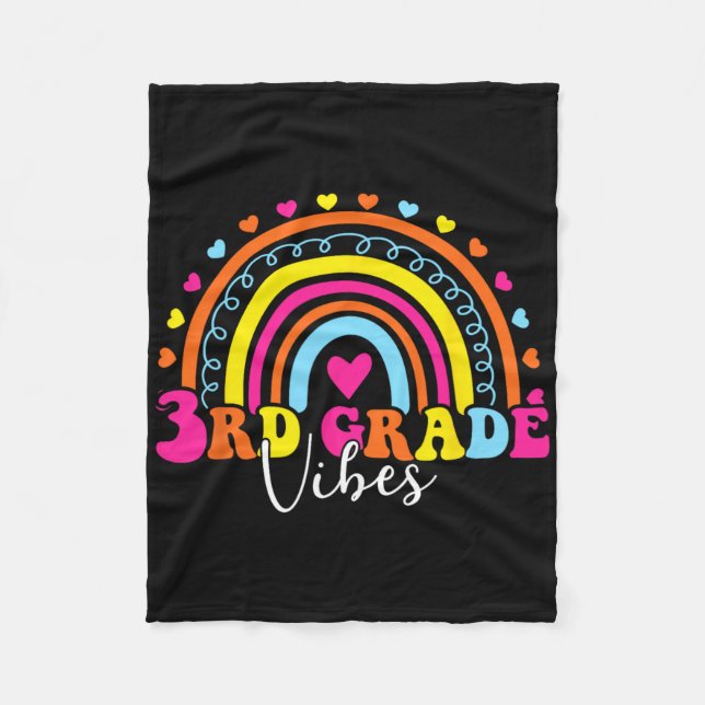 3rd Grade Vibes Back To School Retro 5th Grade Tea Fleece Blanket (Front)