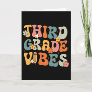 3rd Grade Vibes Ck To School Retro Third Grade Tea Card