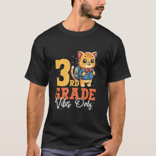 3rd Grade Vibes Only Cute Cat School Funny Boy Gir T-Shirt