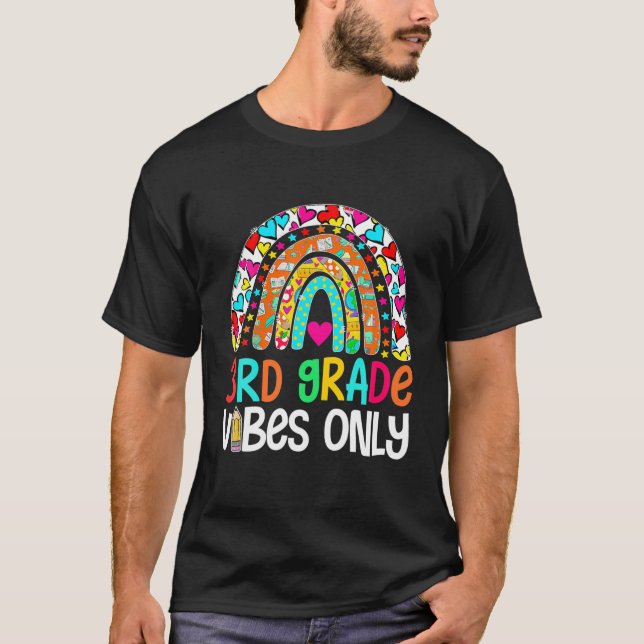 3Rd Grade Vibes Only Funny Colourful Rainbow T-Shirt (Front)