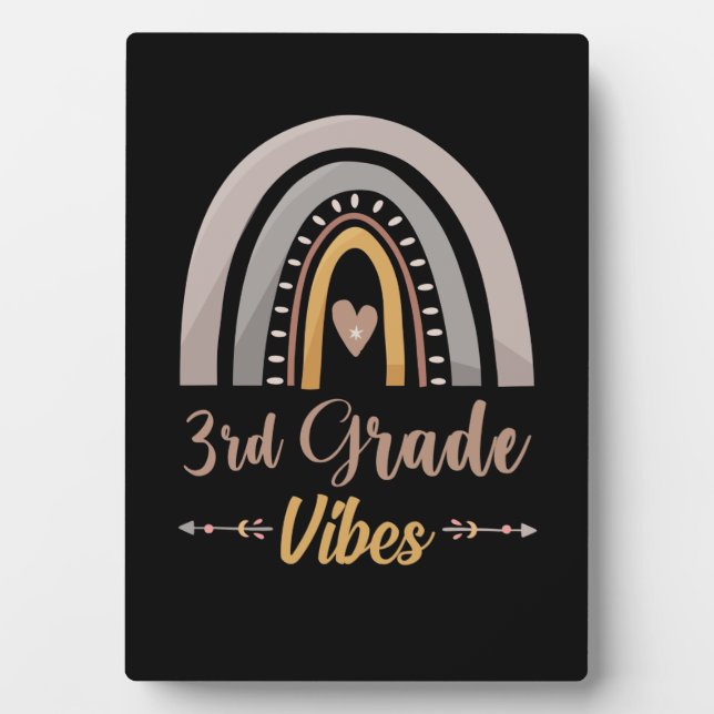 3rd Grade Vibes Rainbow Third Grade Back to School Plaque (Front)