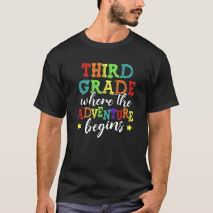 3rd Grade Where The Adventure Begins Students Tea T-Shirt