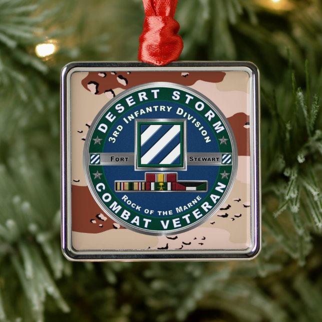 3rd ID Infantry Division Christmas Desert Storm  Metal Ornament (Tree)