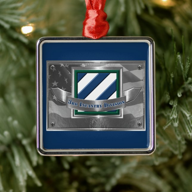 3rd ID Infantry Division Christmas Metal Ornament (Tree)