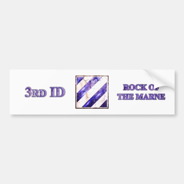 3rd ID Rock Of The Marne Bumper Sticker (Front)