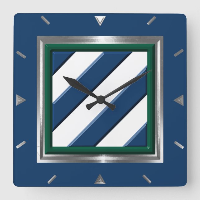 3rd Infantry Division Commemorative Square Wall Clock (Front)