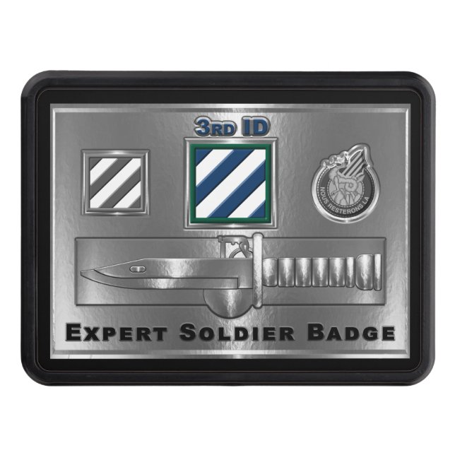 3rd Infantry Division “Expert Soldier Badge” Trailer Hitch Cover (Front)