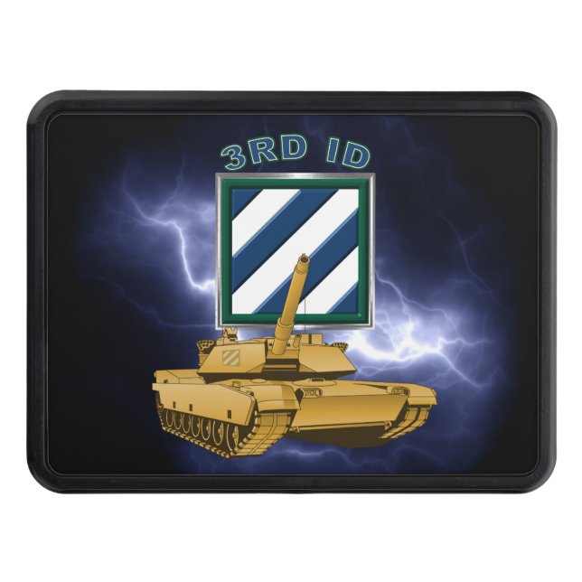 3rd Infantry Division “Night Sky Lightning” Trailer Hitch Cover (Front)