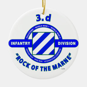 3RD INFANTRY DIVISION"ROCK OF THE MARNE" CERAMIC ORNAMENT