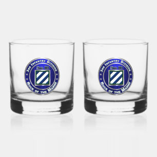 3rd Infantry Division Whiskey Glass