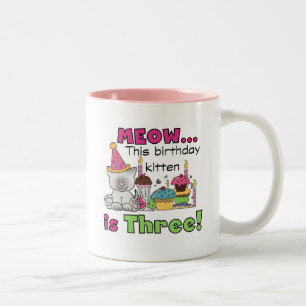 3rd Kitten Birthday T-shirts and Gifts Two-Tone Coffee Mug