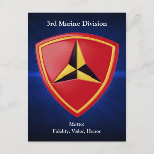 3rd Mar Div Postcard