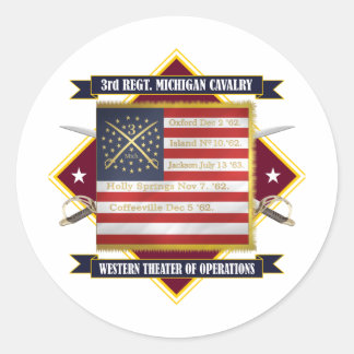 3rd Michigan Cavalry Classic Round Sticker