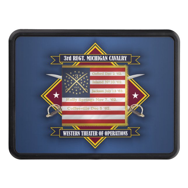 3rd Michigan Cavalry Trailer Hitch Cover (Front)