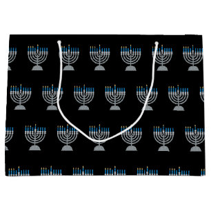 3rd Night of Hanukkah Glitter Large Gift Bag
