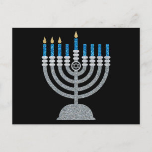 3rd Night of Hanukkah Glitter Postcard