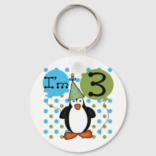 3rd Penguin Birthday Tshirts and Gifts Keychain