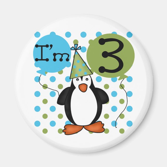 3rd Penguin Birthday Tshirts and Gifts Magnet (Front)