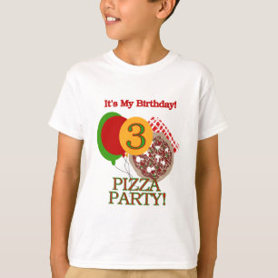 3rd Pizza Party Birthday Tshirts and Gifts